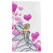 Birthday Fairy Princess Pink Hearts Mode Schets Klein Cadeauzakje (Achterkant)