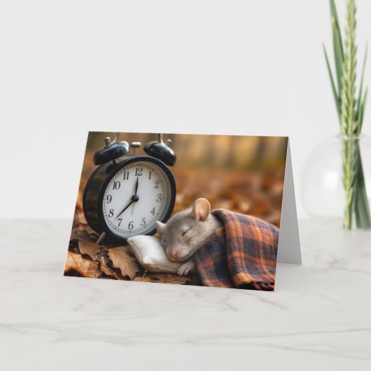 Birthday Fall Back Time Change With Mouse Kaart (Voorkant)