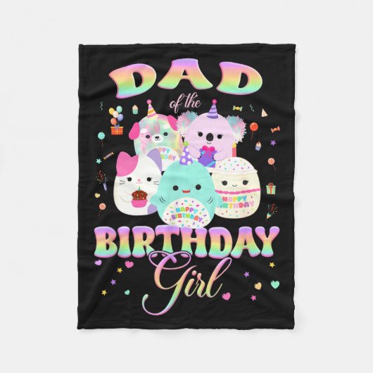 Birthday Family Squish Squad Dad Of The Birthday G Fleece Deken (Voorkant)