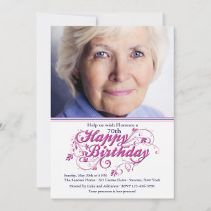 Birthday Fancy Fotouitnodiging Kaart