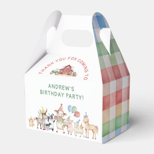 Birthday Farm Animals Bedankdoosjes (Voorkant Zijde)
