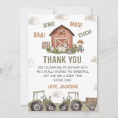 Birthday Farm Animals Bedankkaart (Voorkant)