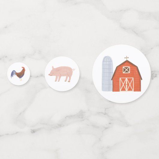 Birthday Farm Animals Confetti (Voorkanten)