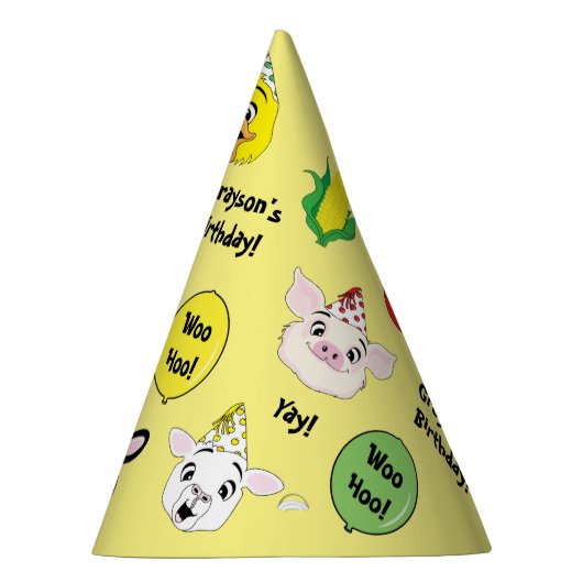 Birthday Farm Animals Feesthoedjes (Rechts)