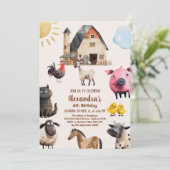 Birthday Farm Animals Kaart (Staand voorkant)