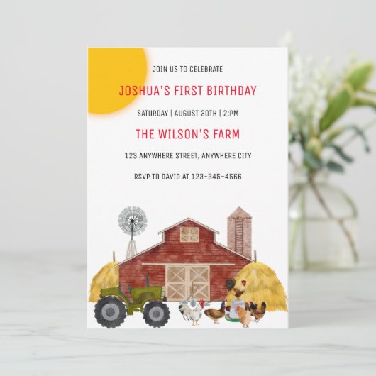 Birthday Farm Animals Kaart (Staand voorkant)
