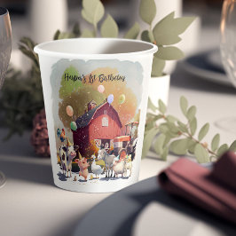 Birthday Farm Animals Papieren Bekers
