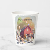 Birthday Farm Animals Papieren Bekers (Achterkant)