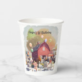Birthday Farm Animals Papieren Bekers (Voorkant)