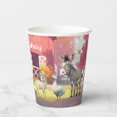 Birthday Farm Animals Papieren Bekers (Achterkant)