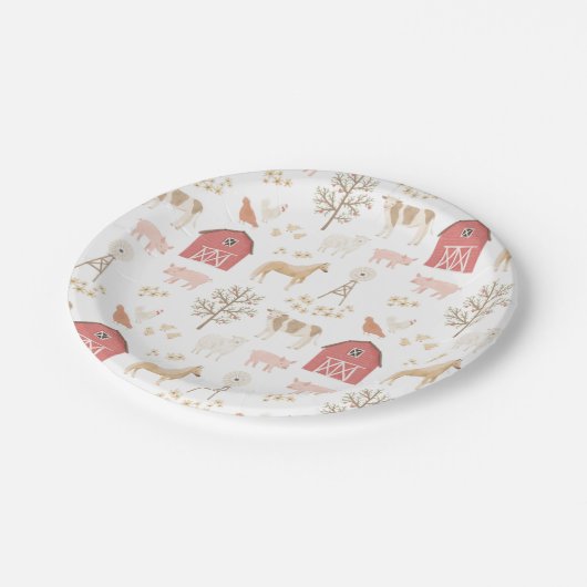 Birthday Farm Animals Papieren Bordje (Gekanteld)