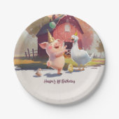 Birthday Farm Animals Papieren Bordje (Voorkant)