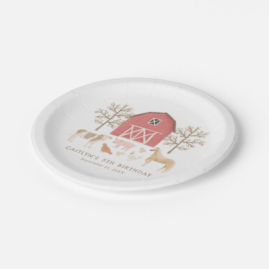 Birthday Farm Animals Papieren Bordje (Gekanteld)