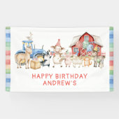 Birthday Farm Animals Spandoek (Horizontaal)