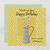 Birthday Farmhouse Bouquet Willows Gold Sage Green (Voorkant / Achterkant)