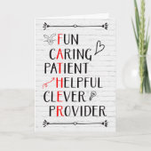 Birthday FATHER Acrostic Kaart (Voorkant)