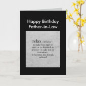 Birthday Father-in-Law definition Relax Humor Kaart (Gele Bloem)