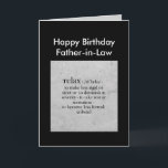 Birthday Father-in-Law definition Relax Humor Kaart<br><div class="desc">Happy Birthday Father-in-Law definition of Relax Humor Greeting</div>