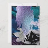 Birthday | Faux Metallic Silver Lila Aqua Kaart (Achterkant)