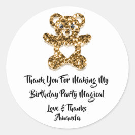 Birthday Favor Baby shower Heart Baby Gold Beer Ronde Sticker