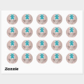 Birthday Favor Glitter Blue Spark Glitter Beer Ronde Sticker (Vel)