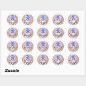Birthday Favor Glitter Blue Spark Glitter Beer Ronde Sticker (Vel)