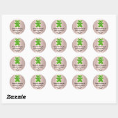 Birthday Favor Glitter Green Spark Glitter Beer Ronde Sticker (Vel)