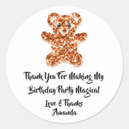 Birthday Favor Glitter Oranje Sweet Beer White Ronde Sticker