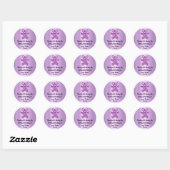 Birthday Favor Glitter Paars Violet Glitter Beer Ronde Sticker (Vel)