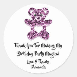 Birthday Favor Paars Heart Baby Sweet Beer Ronde Sticker