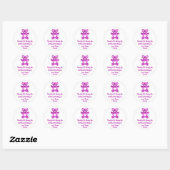 Birthday Favor Pinky Heart Baby Sweet Beer Ronde Sticker (Vel)