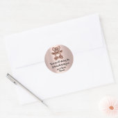 Birthday Favor Roos Heart Spark Glitter Beer Ronde Sticker (Envelop)