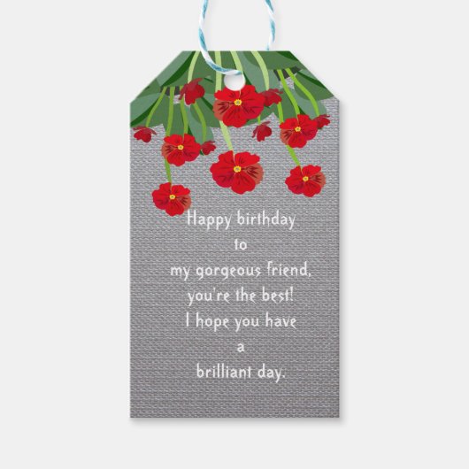 Birthday Favor Tags Cadeaulabel (Voorkant)