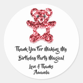 Birthday FavorRed Glitter Heart Baby Sweet Beer Ronde Sticker