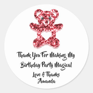  Birthday FavorRed Glitter Heart Baby Sweet Beer   Ronde Sticker