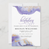 Birthday Februari Amethyst Waterverf Geode Kaart (Voorkant)