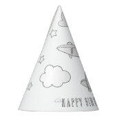 Birthday-feest in het vliegtuig - kleur uw eigen P Feesthoedjes (Links)