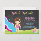 Birthday-feest in waterslippoel kaart (Voorkant)