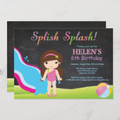 Birthday-feest in waterslippoel kaart (Voorkant / Achterkant)