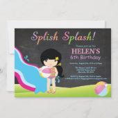 Birthday-feest in waterslippoel kaart (Voorkant)