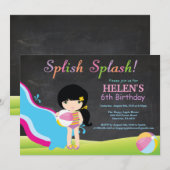 Birthday-feest in waterslippoel kaart (Voorkant / Achterkant)