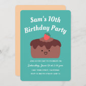 Birthday-feest met bruine chocolade kaart (Voorkant / Achterkant)