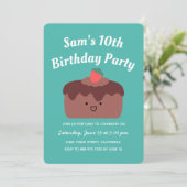 Birthday-feest met bruine chocolade kaart (Staand voorkant)