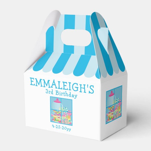 Birthday-feest op de schop van Snoep Bedankdoosjes (Voorkant Zijde)