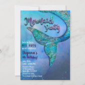 Birthday - feest op de Sparkly Ocean Mermaid Kaart (Voorkant)