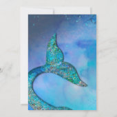 Birthday - feest op de Sparkly Ocean Mermaid Kaart (Achterkant)