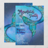 Birthday - feest op de Sparkly Ocean Mermaid Kaart (Voorkant / Achterkant)