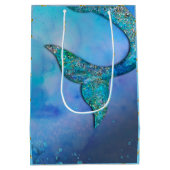 Birthday - feest op de Sparkly Ocean Mermaid Medium Cadeauzakje (Achterkant)