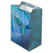 Birthday - feest op de Sparkly Ocean Mermaid Medium Cadeauzakje (Achterkant Gekanteld)