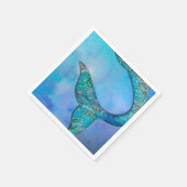 Birthday - feest op de Sparkly Ocean Mermaid Servet (Hoek)